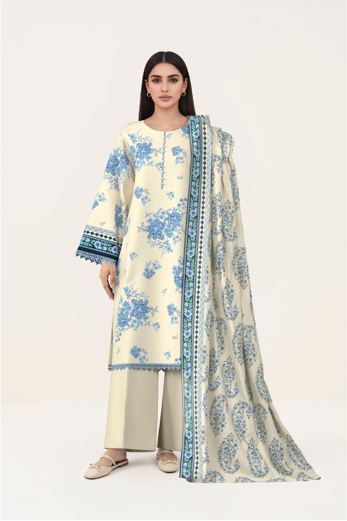 SAPPHIRE 3-Piece Printed Lawn Suit – CL12-116
