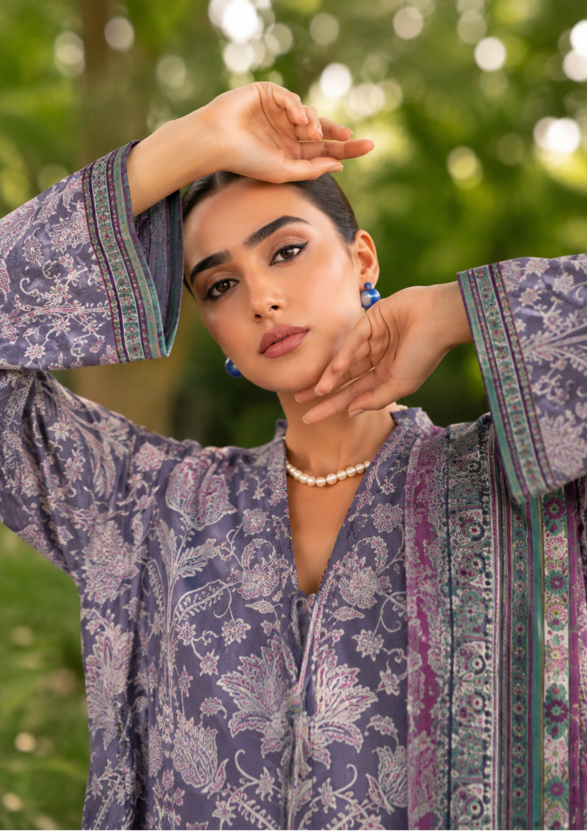 SAPPHIRE 3-Piece Printed Linen Suit (CL16-156)