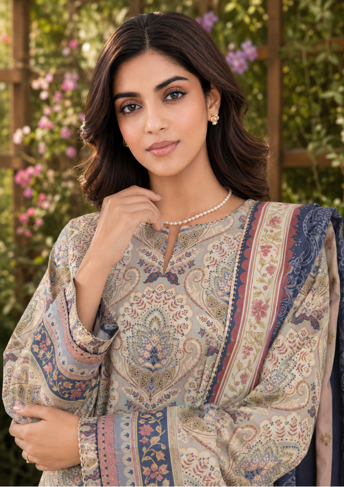 SAPPHIRE 3-Piece Printed Linen Suit (CL16-160)