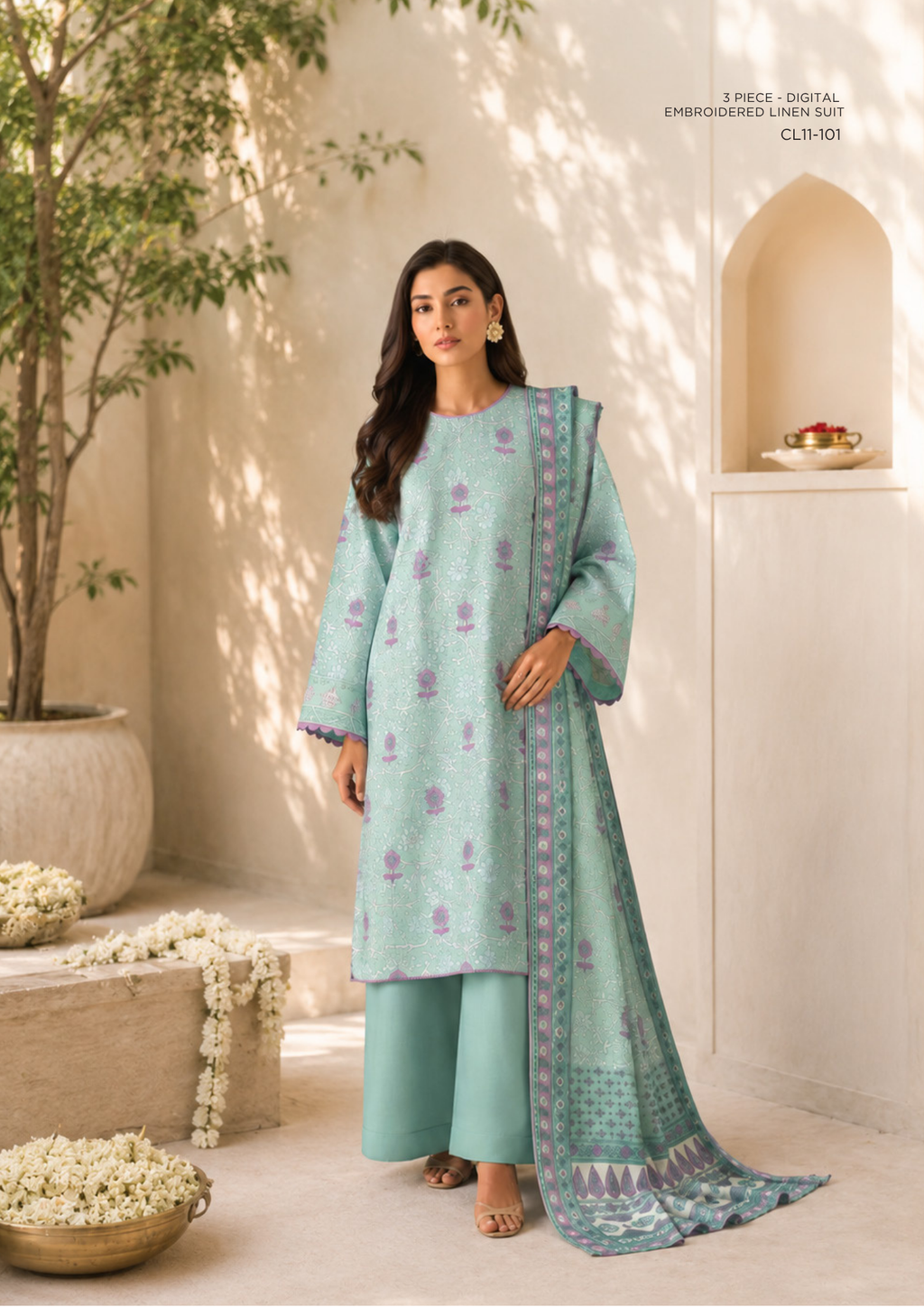 SAPPHIRE Digital Embroidered Linen – CL11-101