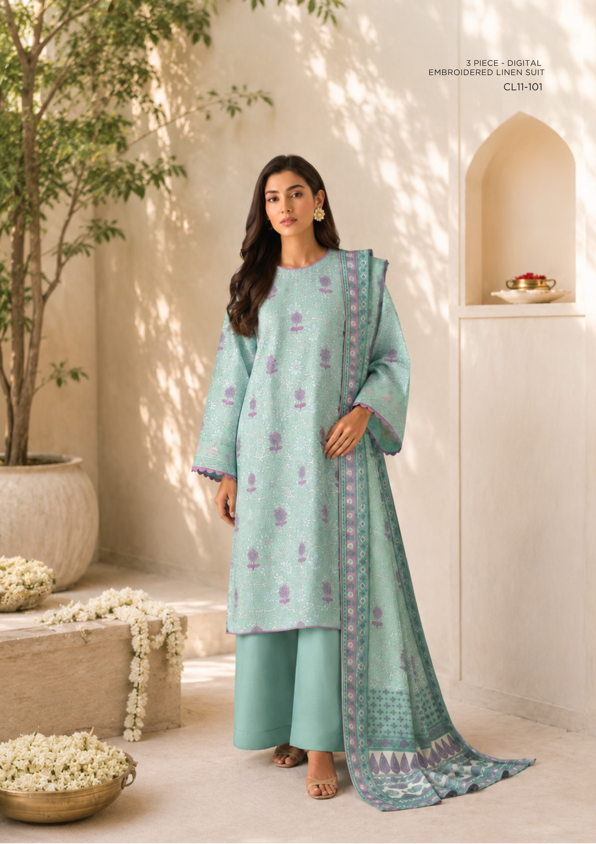 SAPPHIRE Digital Embroidered Linen – CL11-101