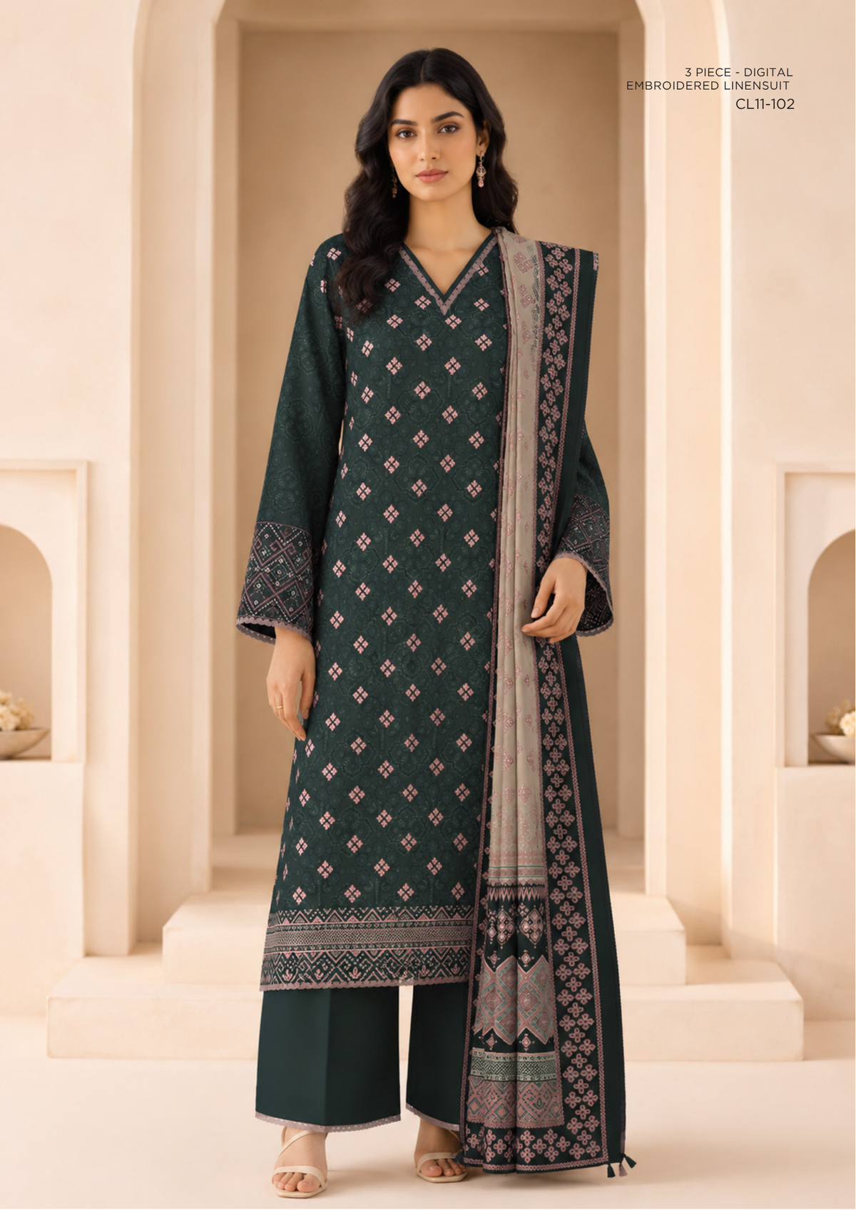 SAPPHIRE Digital Embroidered Linen – CL11-102