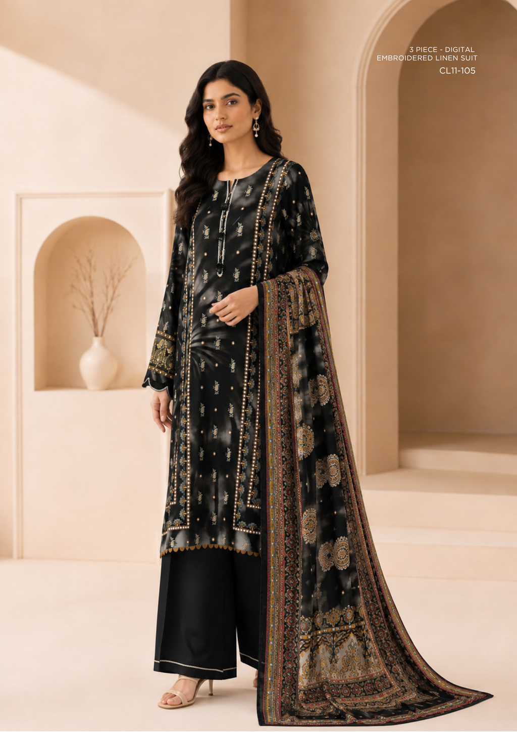 SAPPHIRE Digital Embroidered Linen – CL11-105