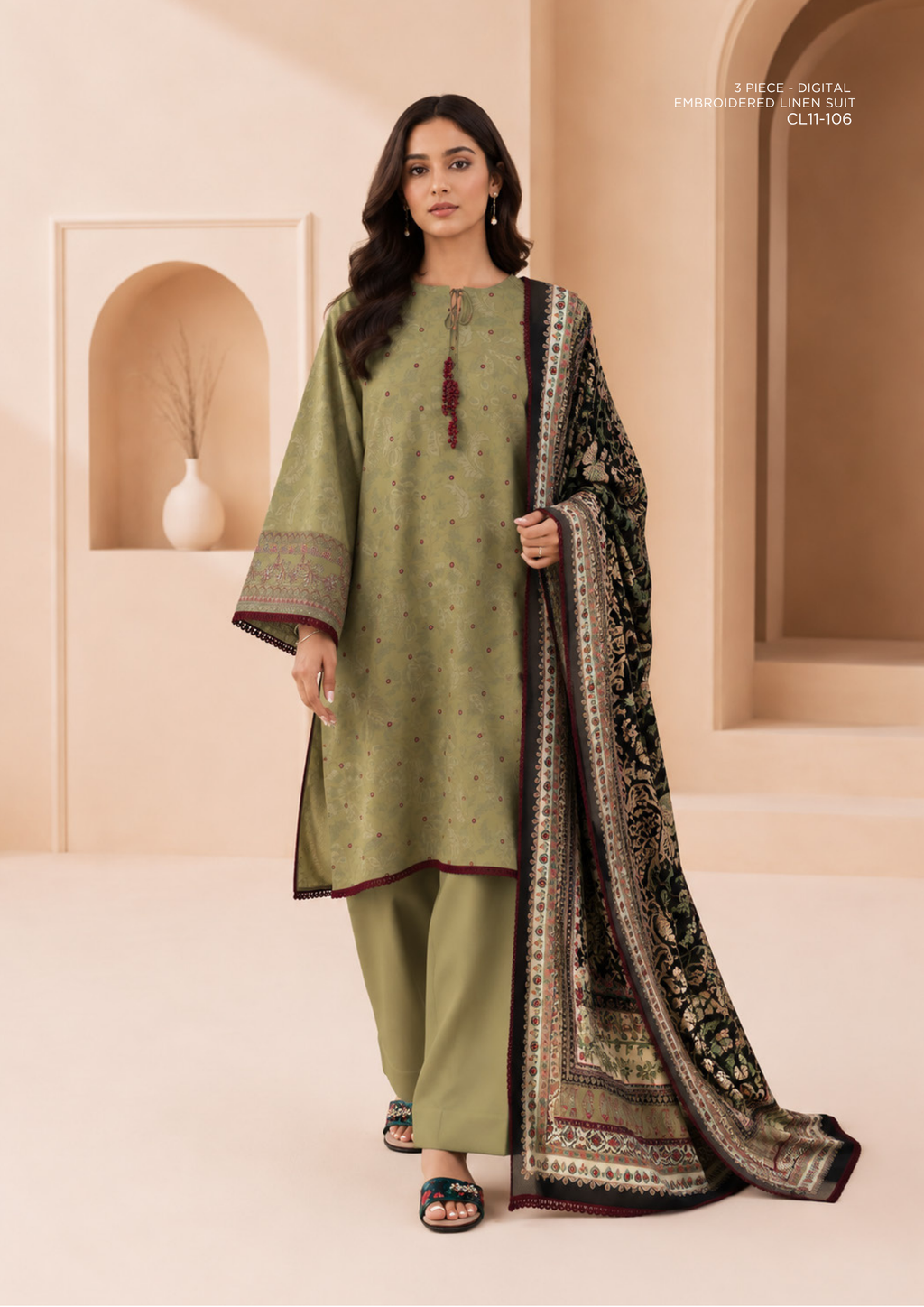 SAPPHIRE Digital Embroidered Linen – CL11-106