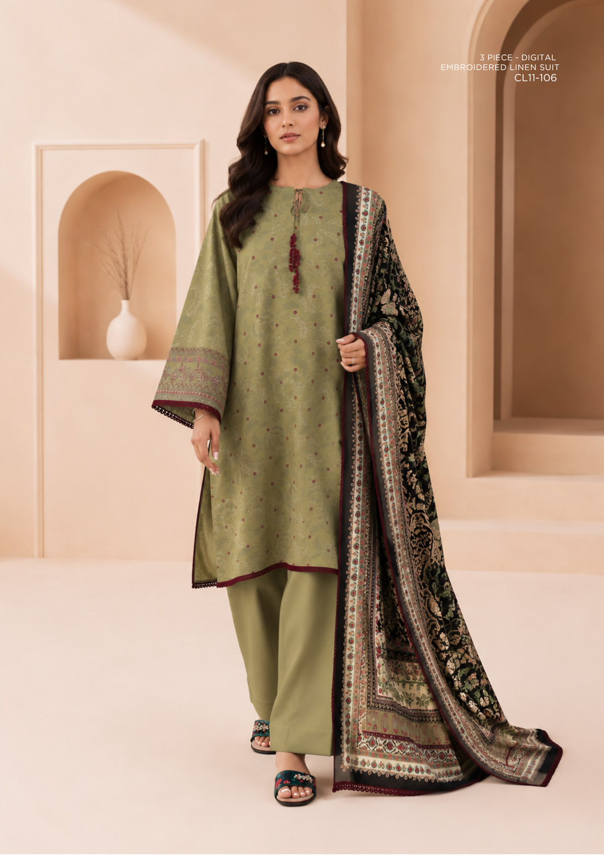 SAPPHIRE Digital Embroidered Linen – CL11-106