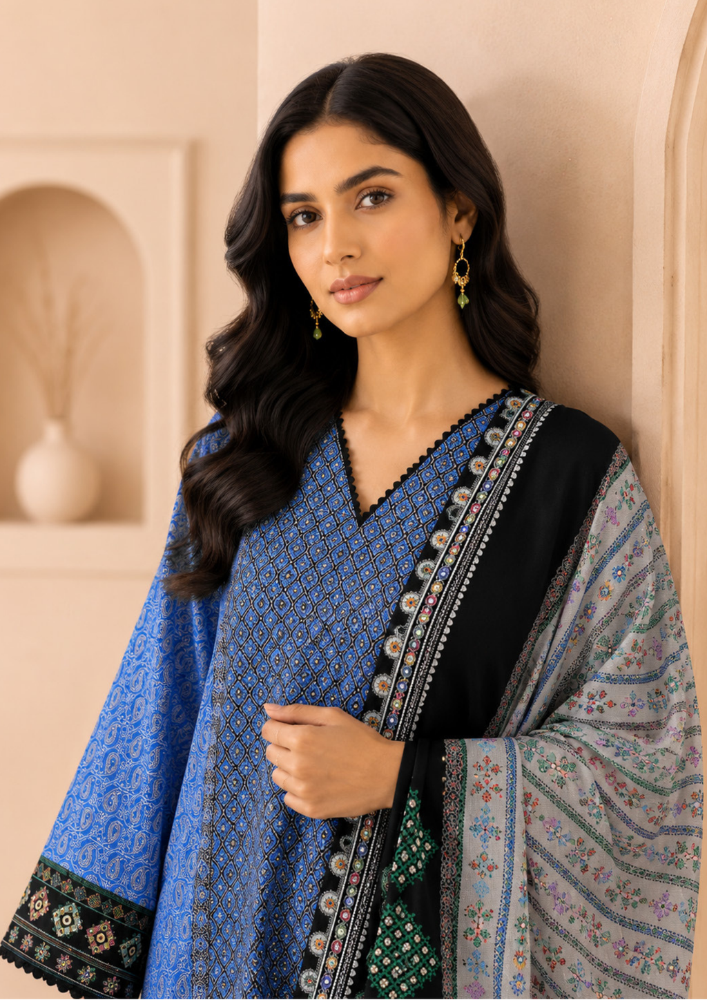 SAPPHIRE Digital Embroidered Linen – CL11-108