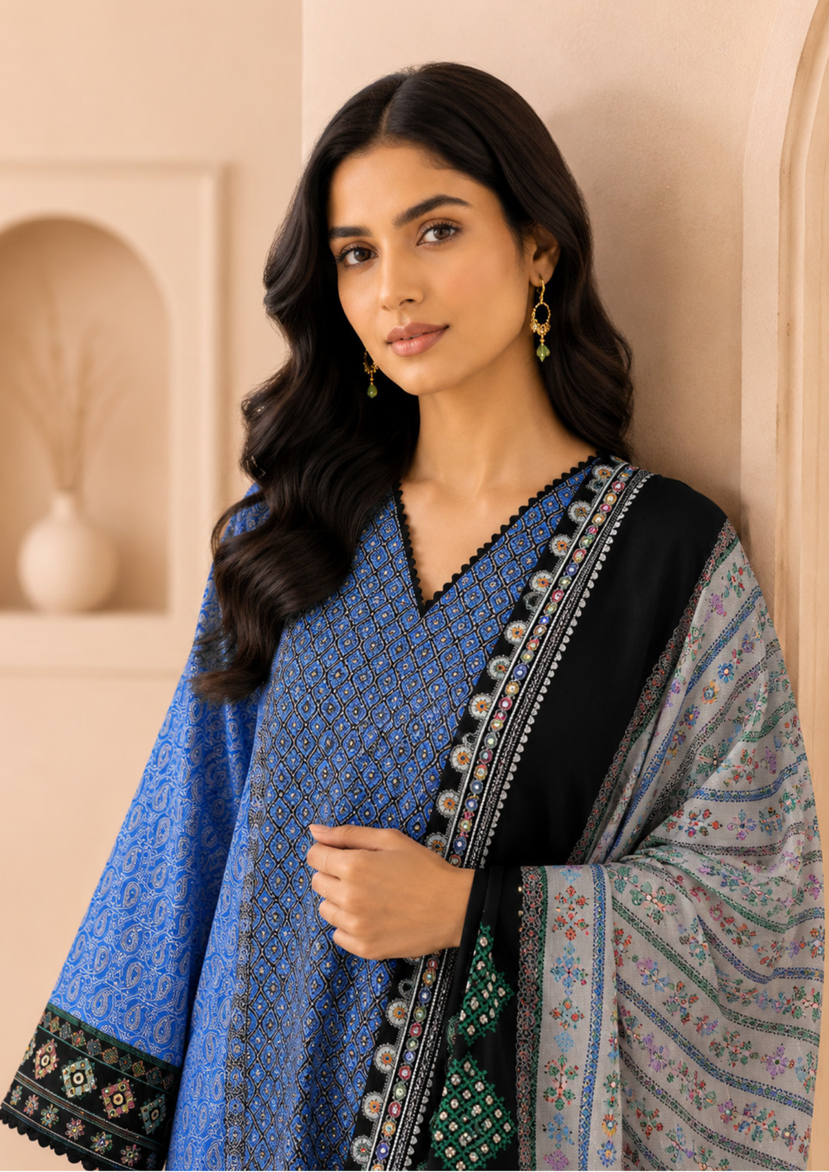 SAPPHIRE Digital Embroidered Linen – CL11-108