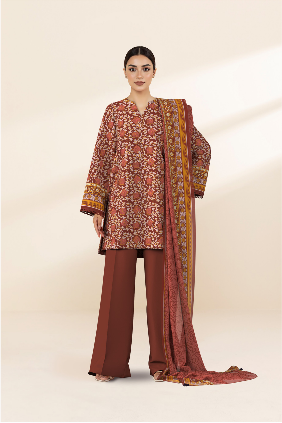 SAPPHIRE 3-Piece Printed Lawn Suit – CL14-137