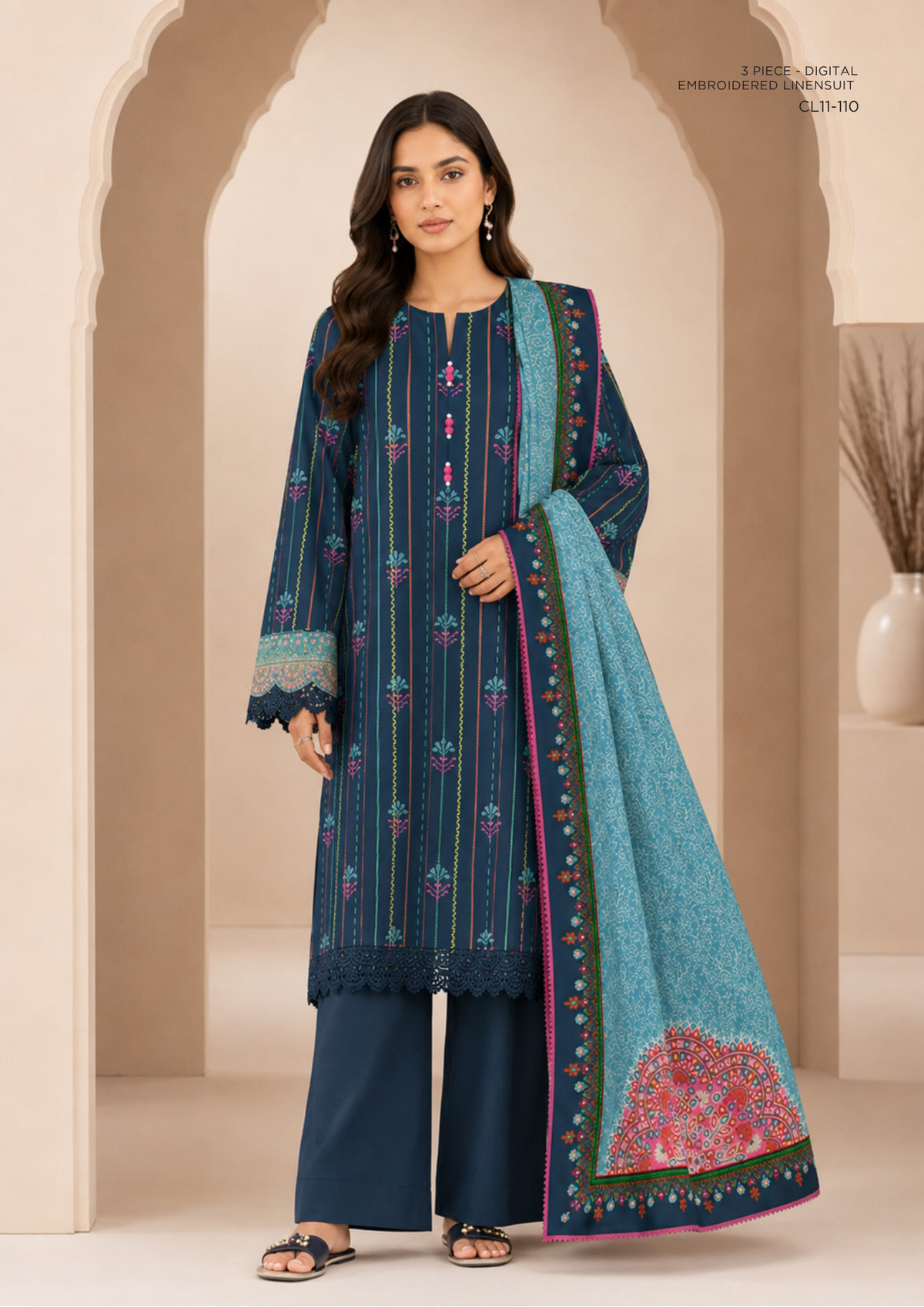 SAPPHIRE Digital Embroidered Linen – CL11-110