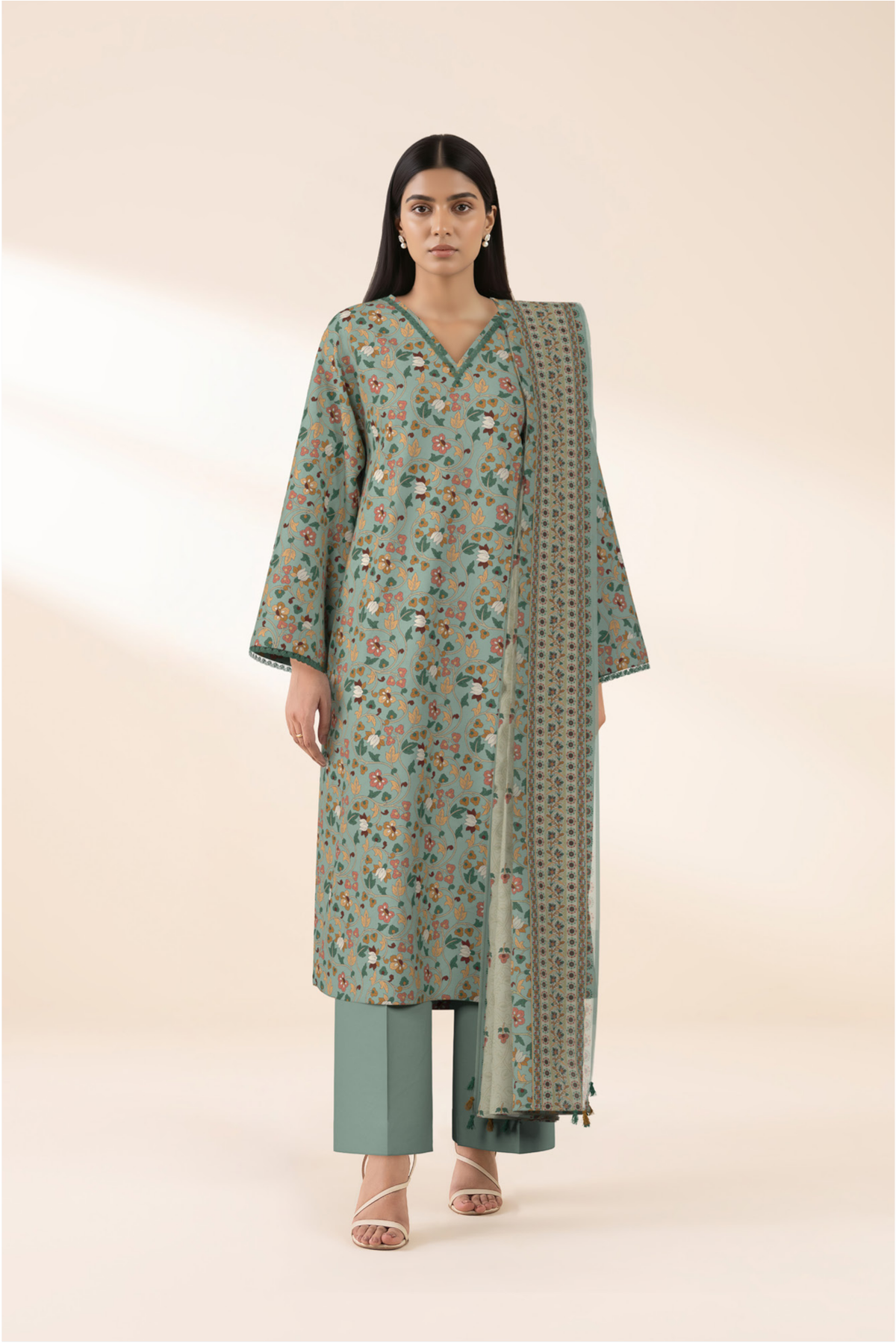 SAPPHIRE 3-Piece Printed Lawn Suit – CL14-131