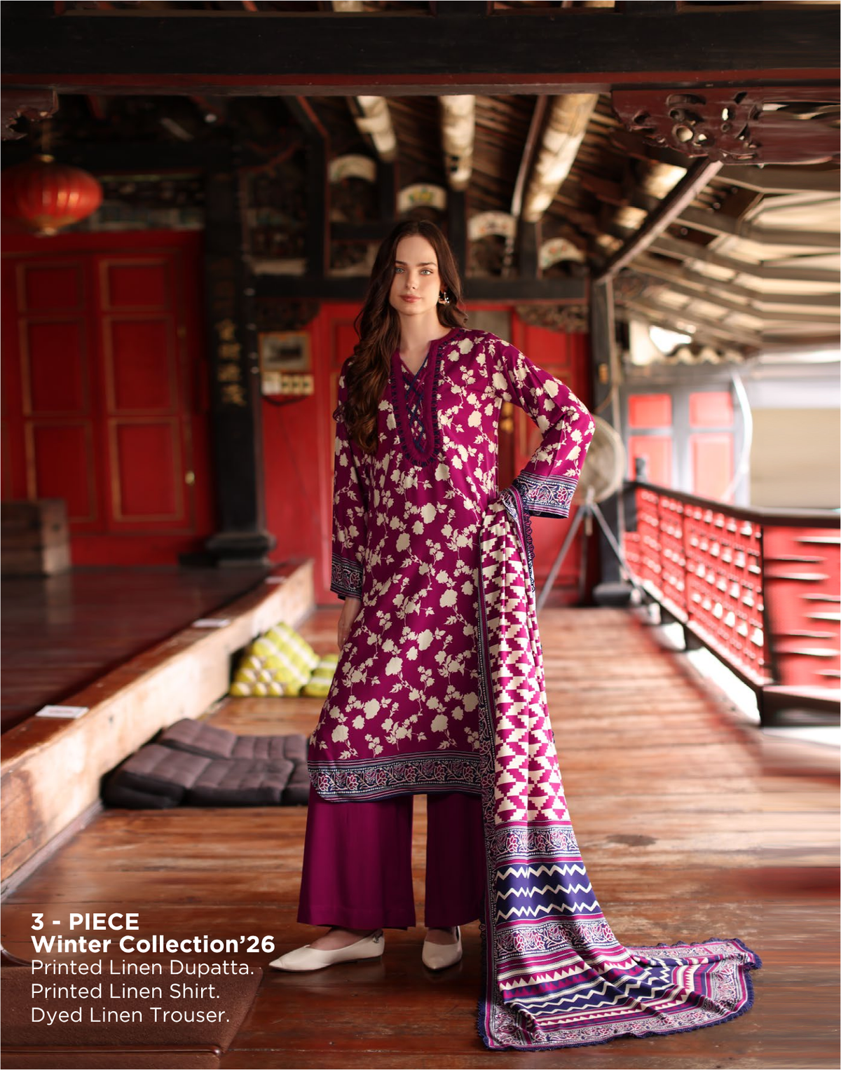IDEAS by Gul Ahmed 3-Piece Modal Linen Suit – LT-62001