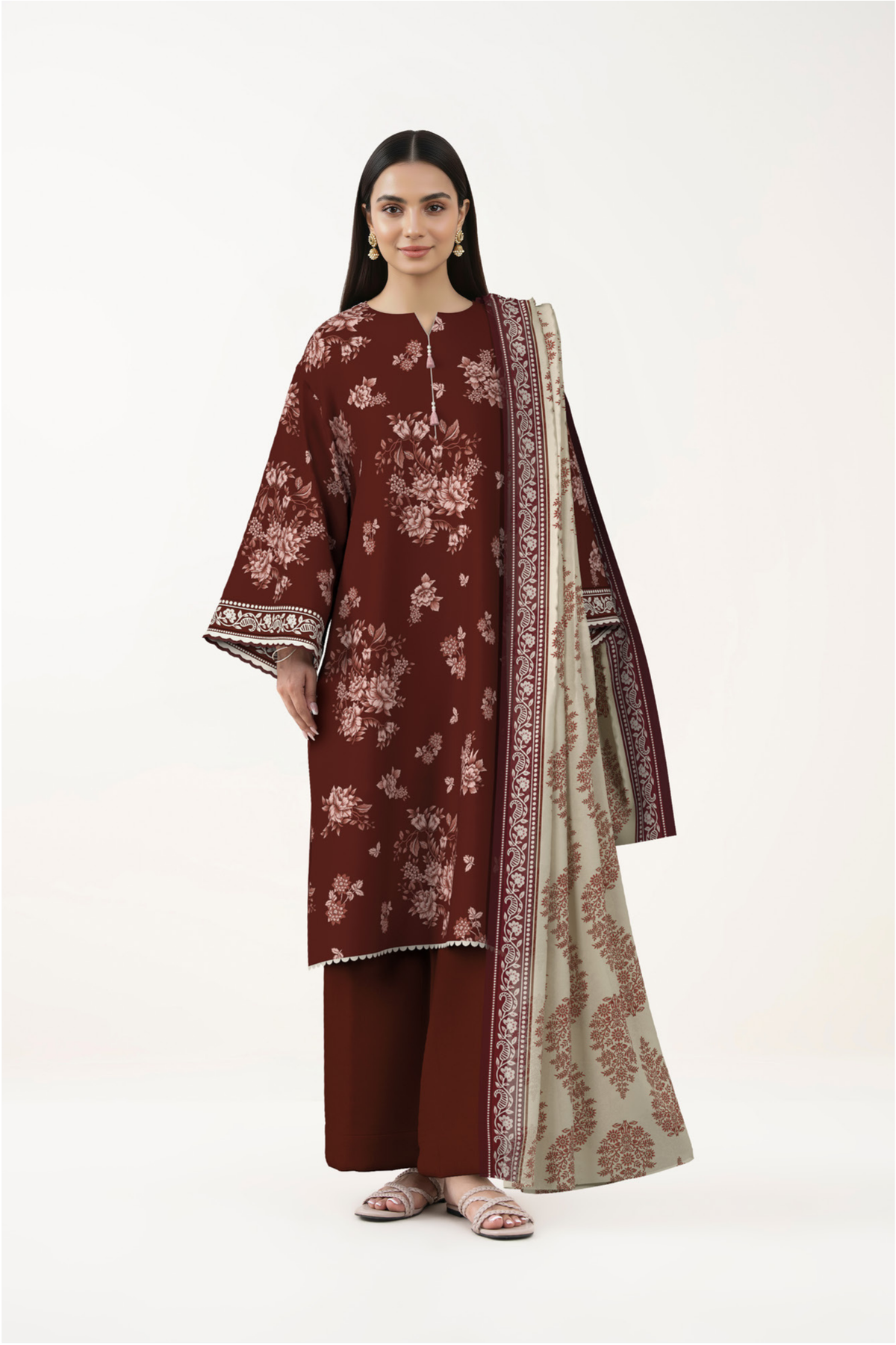 SAPPHIRE 3-Piece Printed Lawn Suit – CL12-118