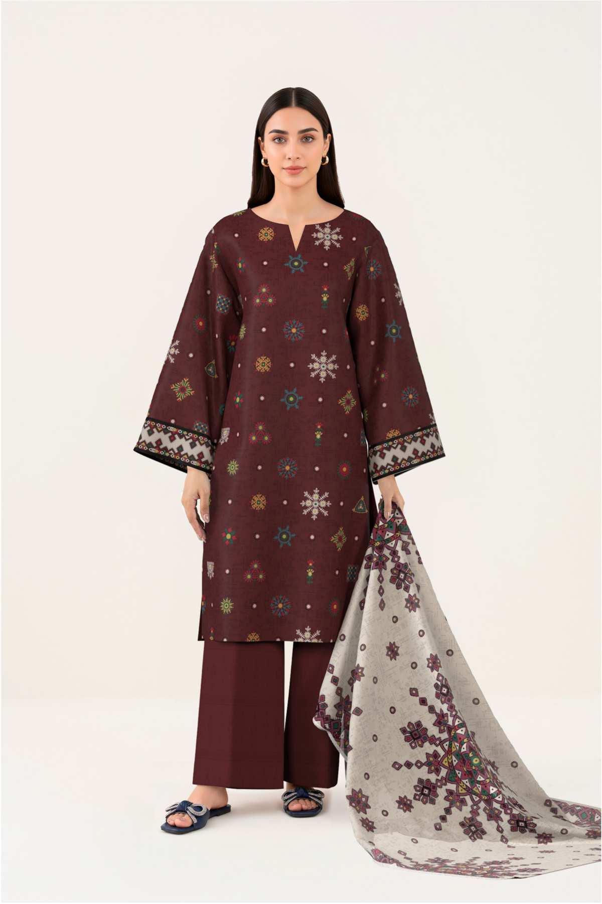 SAPPHIRE 3-Piece Printed Lawn Suit – CL13-128