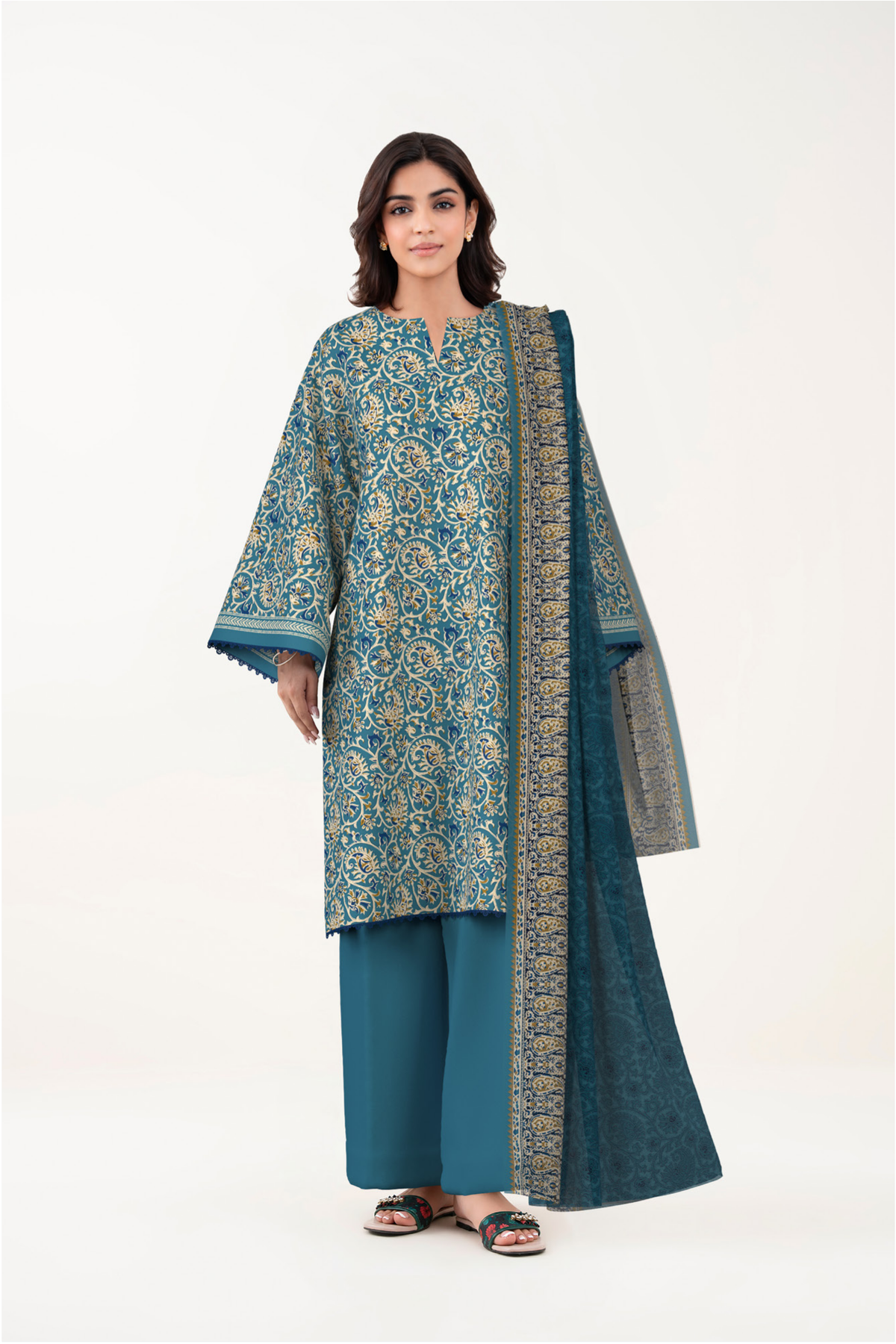 SAPPHIRE 3-Piece Printed Lawn Suit – CL14-140