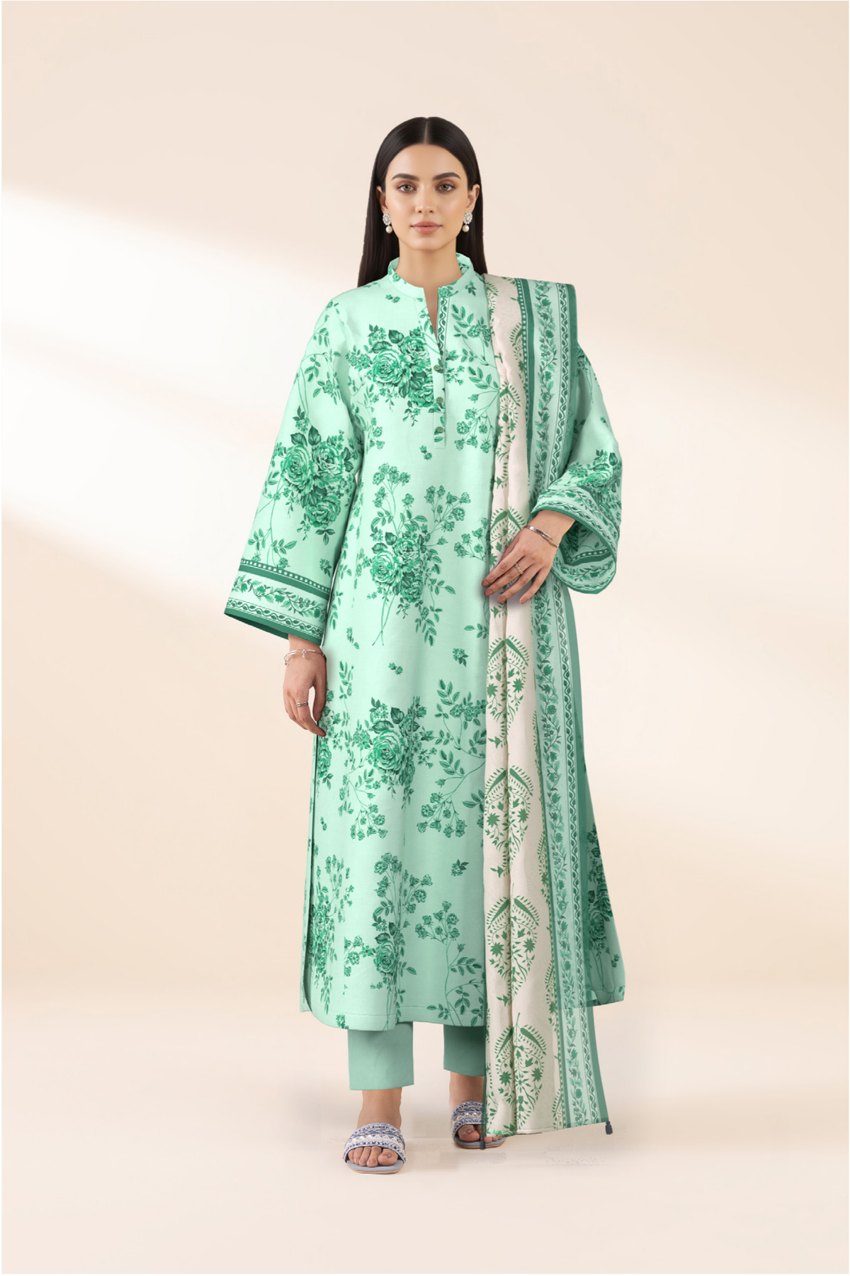 SAPPHIRE 3-Piece Printed Lawn Suit – CL12-119